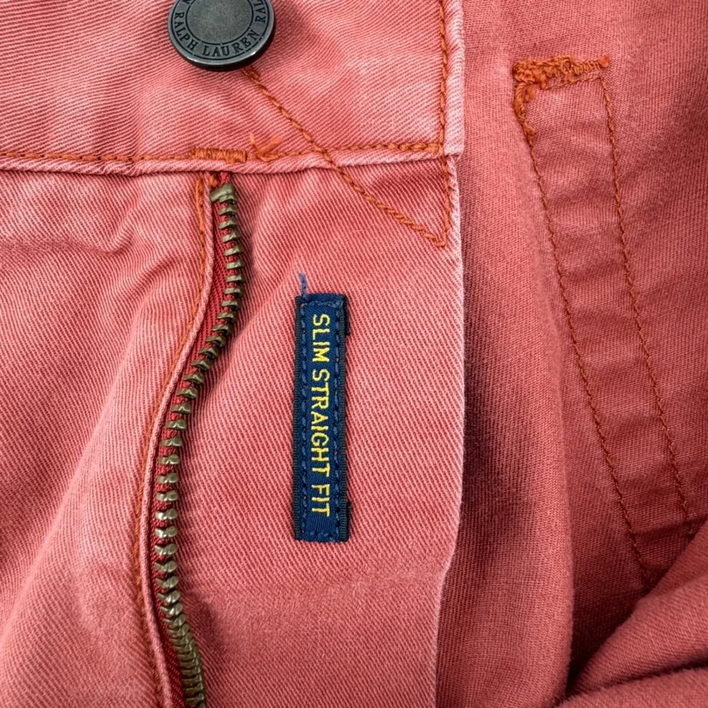 Polo Ralph Lauren Mens Salmon Red Stretch Cotton Straight Leg Pants 41x30